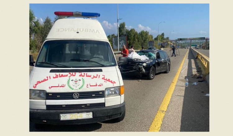 حادث سير على اوتستراد صيدا - صور