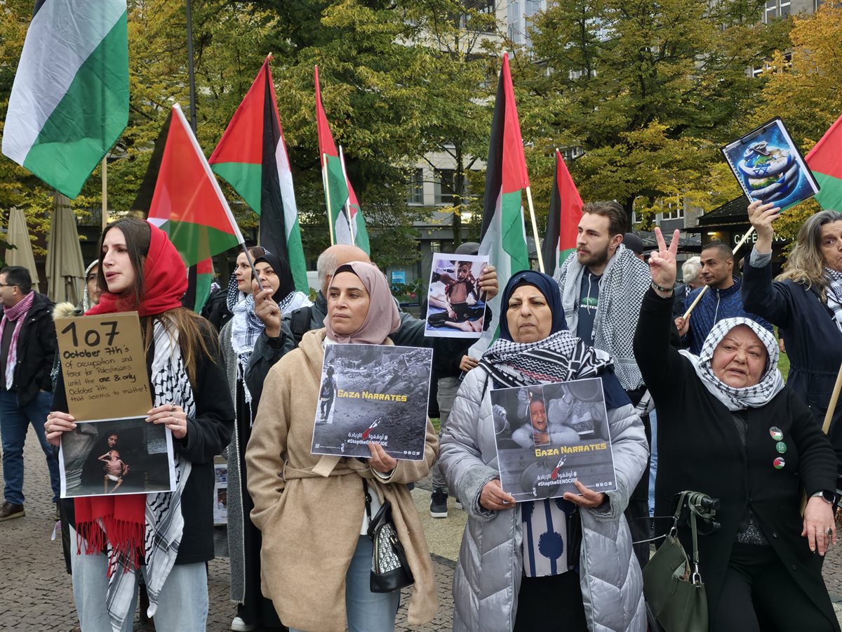 وقفة تضامنية حاشدة في برلين ضد الإبادة الجماعية في فلسطين