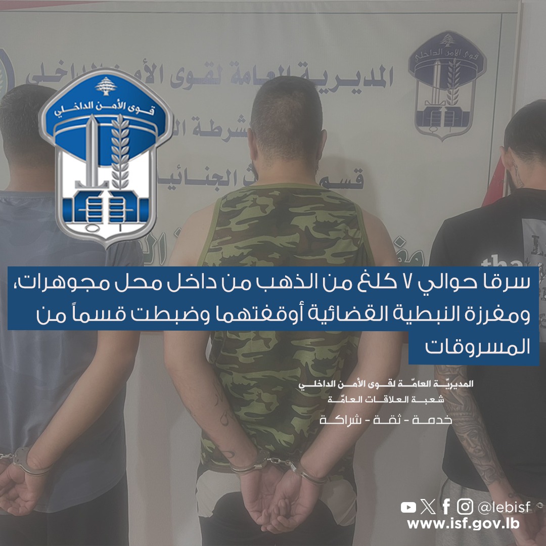 جنوبا: سرقوا 7 كلغ من الذهب الأمن يوقف عصابة أبو الدم 