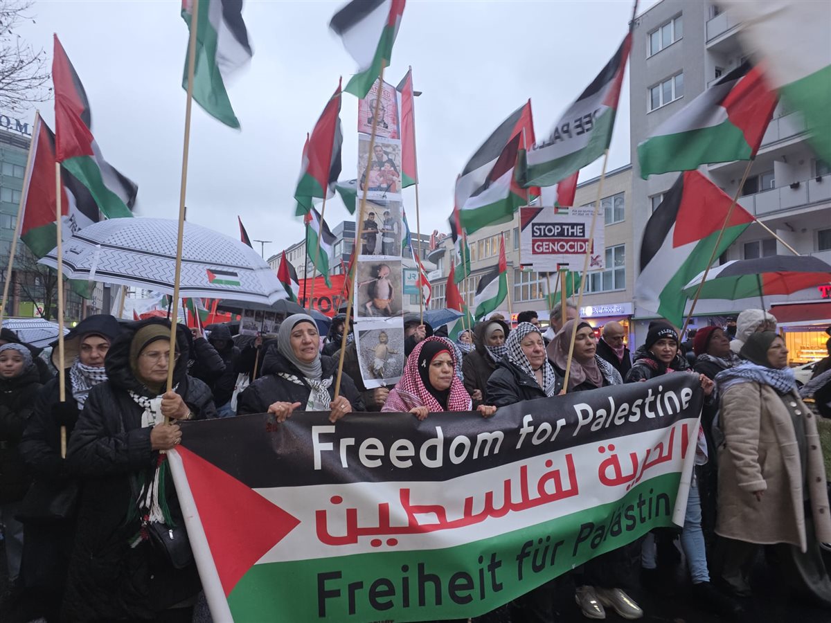 تظاهرة حاشدة في برلين تضامنا مع فلسطين