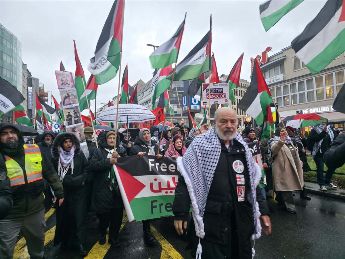 تظاهرة حاشدة في برلين تضامنا مع فلسطين