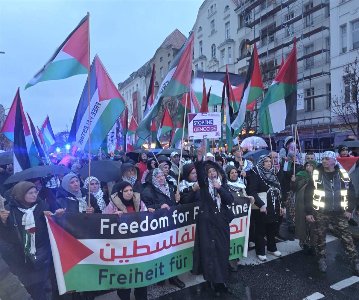 تظاهرة حاشدة في برلين تضامنا مع فلسطين