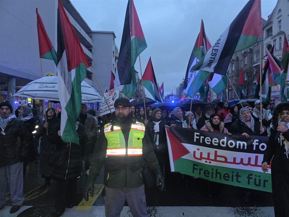 تظاهرة حاشدة في برلين تضامنا مع فلسطين