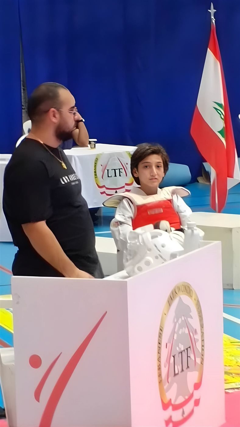 حاز الفتى افريل علوه على المركز الأول في لعبة القتال - التايكواندو في بطولة لبنان للحزام الأحمر للعام 2025