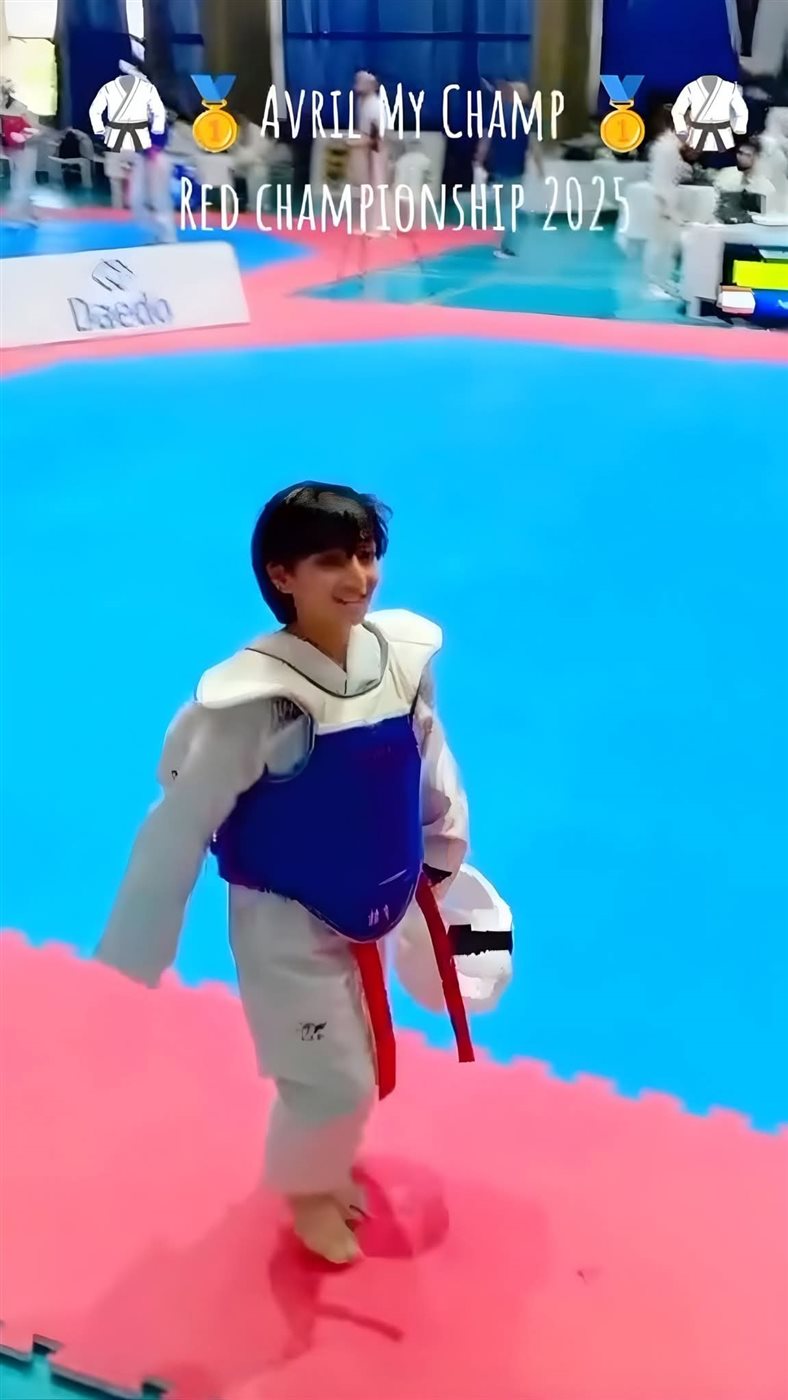 حاز الفتى افريل علوه على المركز الأول في لعبة القتال - التايكواندو في بطولة لبنان للحزام الأحمر للعام 2025