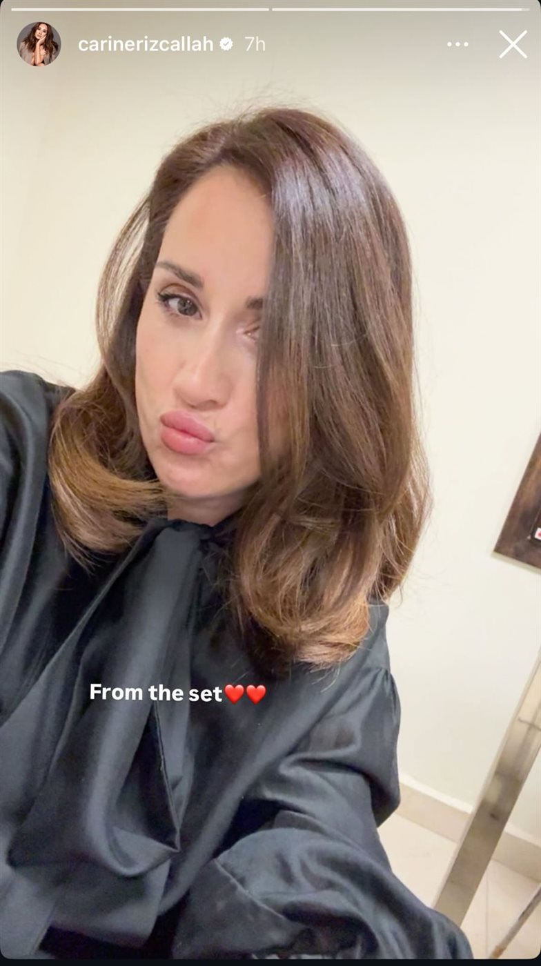 كارين رزق الله تنشر صورة من كواليس تصوير عملها الجديد