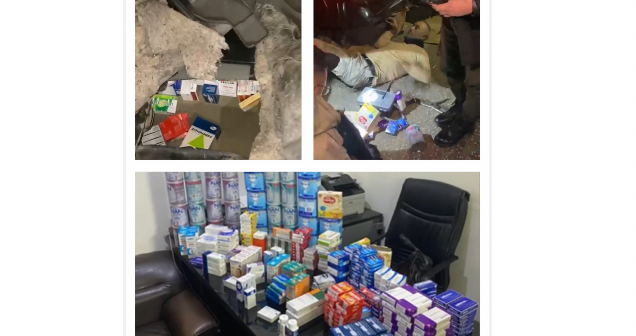 بالصور: مخبأة بطريقة احترافية... الجمارك توقف آلية محملة بأدوية مخفية للتهريب!