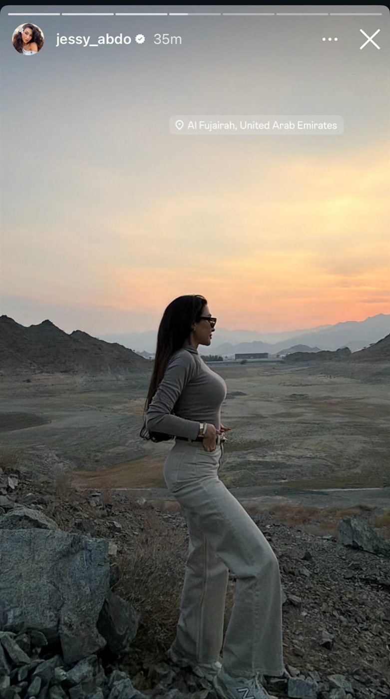 جيسي عبدو تنشر صورة جديدة من الإمارات عبر إنستغرام