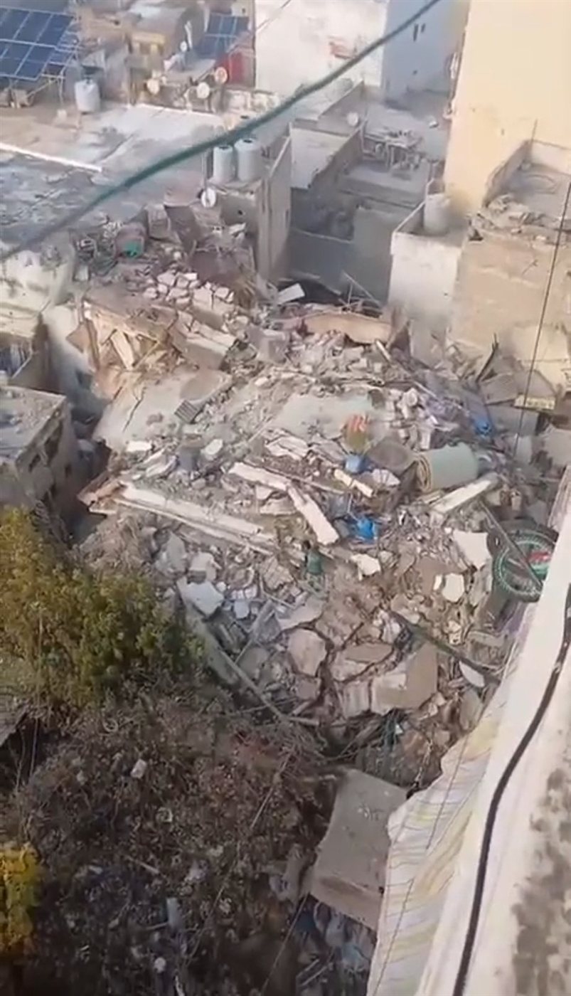 انهيار مبنى وتدابير سلامة عاجلة وتحذير مهم من خطر المباني المتصدعة! (صور)