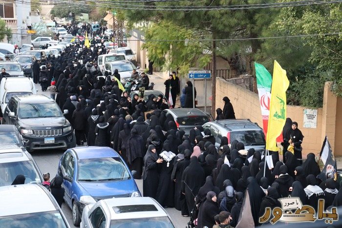 وقفة تضامنية ومسيرة حاشدة في دير قانون النهر تعظيما لشهادة الامام الخامنئي ونصرة للجمهورية الاسلامية