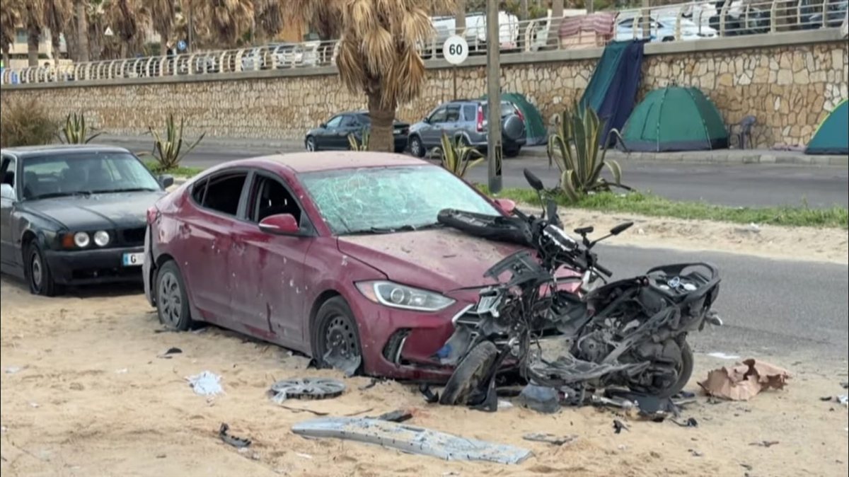 مشاهد صباحية من الرملة البيضاء بعد الاستهداف فجر اليوم