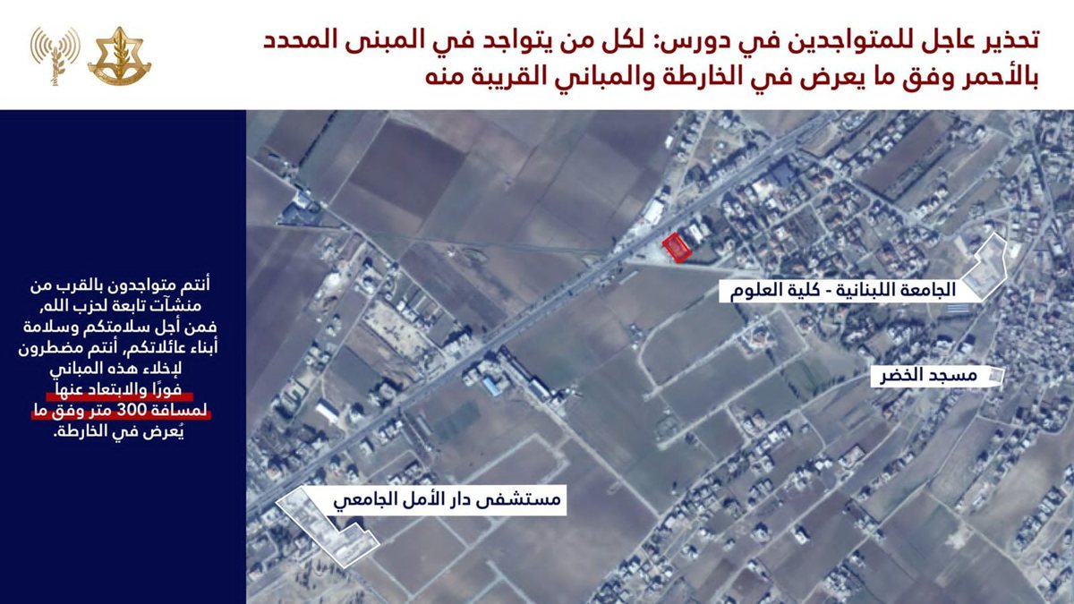 إنذار عاجل إلى سكان قرية دورس