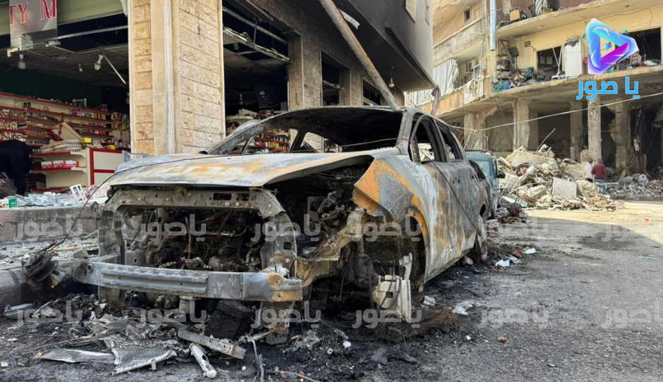 هكذا بدت ساحة العين في بلدة برج الشمالي - صور صباح اليوم بعد الغارات العنيفة