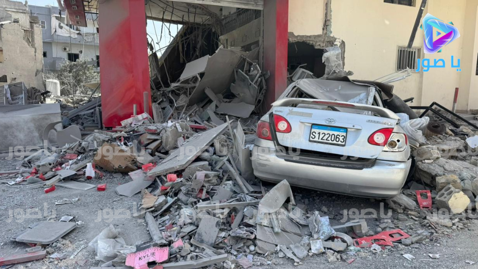 هكذا بدت ساحة العين في بلدة برج الشمالي - صور صباح اليوم بعد الغارات العنيفة