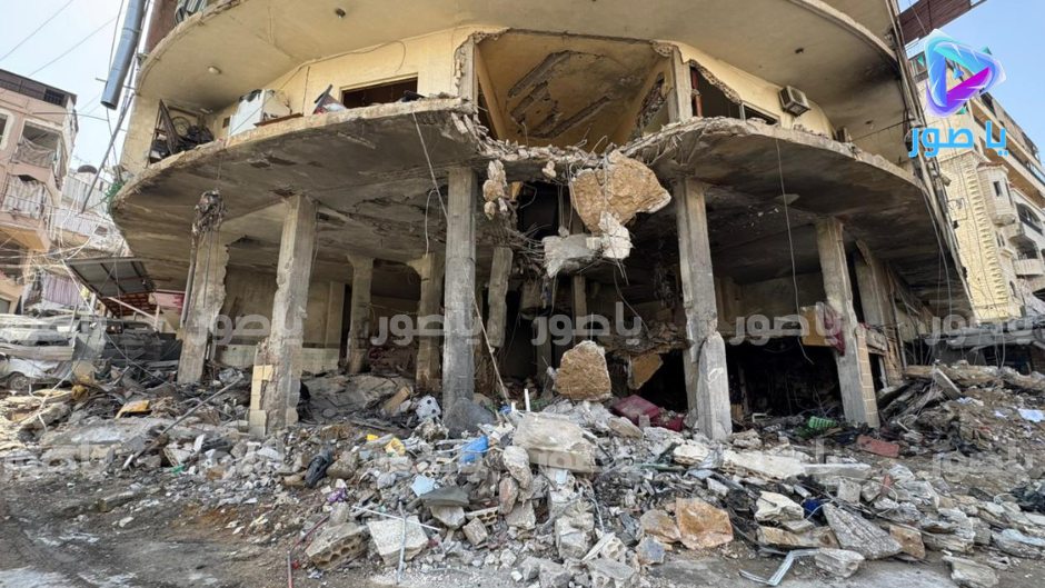 هكذا بدت ساحة العين في بلدة برج الشمالي - صور صباح اليوم بعد الغارات العنيفة