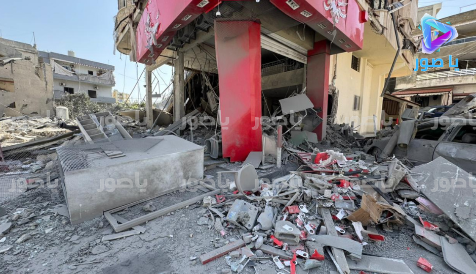 هكذا بدت ساحة العين في بلدة برج الشمالي - صور صباح اليوم بعد الغارات العنيفة