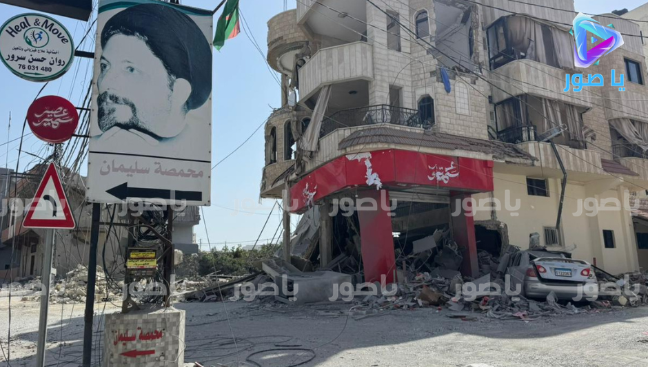 هكذا بدت ساحة العين في بلدة برج الشمالي - صور صباح اليوم بعد الغارات العنيفة