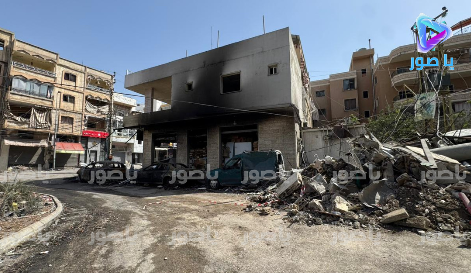 هكذا بدت ساحة العين في بلدة برج الشمالي - صور صباح اليوم بعد الغارات العنيفة