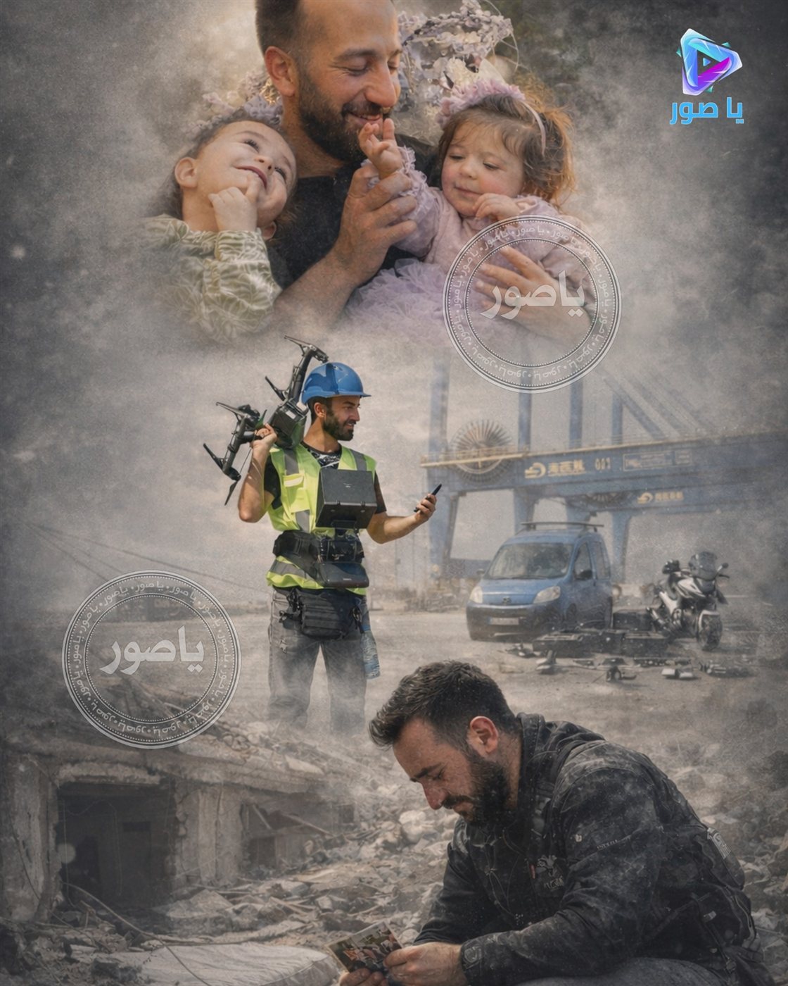 إرتقاء المصور محمد شهاب مع ابنته الصغيرة