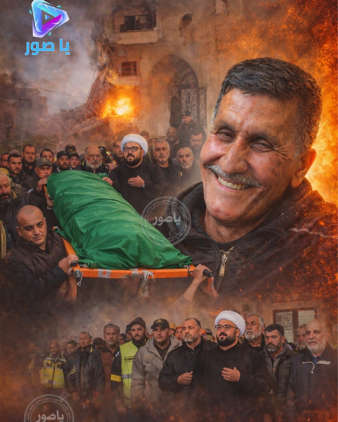 مدينة صور شيعت السيد ناصر حاجو ( ابو علي ) الذي ارتقى في غارة استهدفت مفرق معركة قرب صور غروب يوم امس