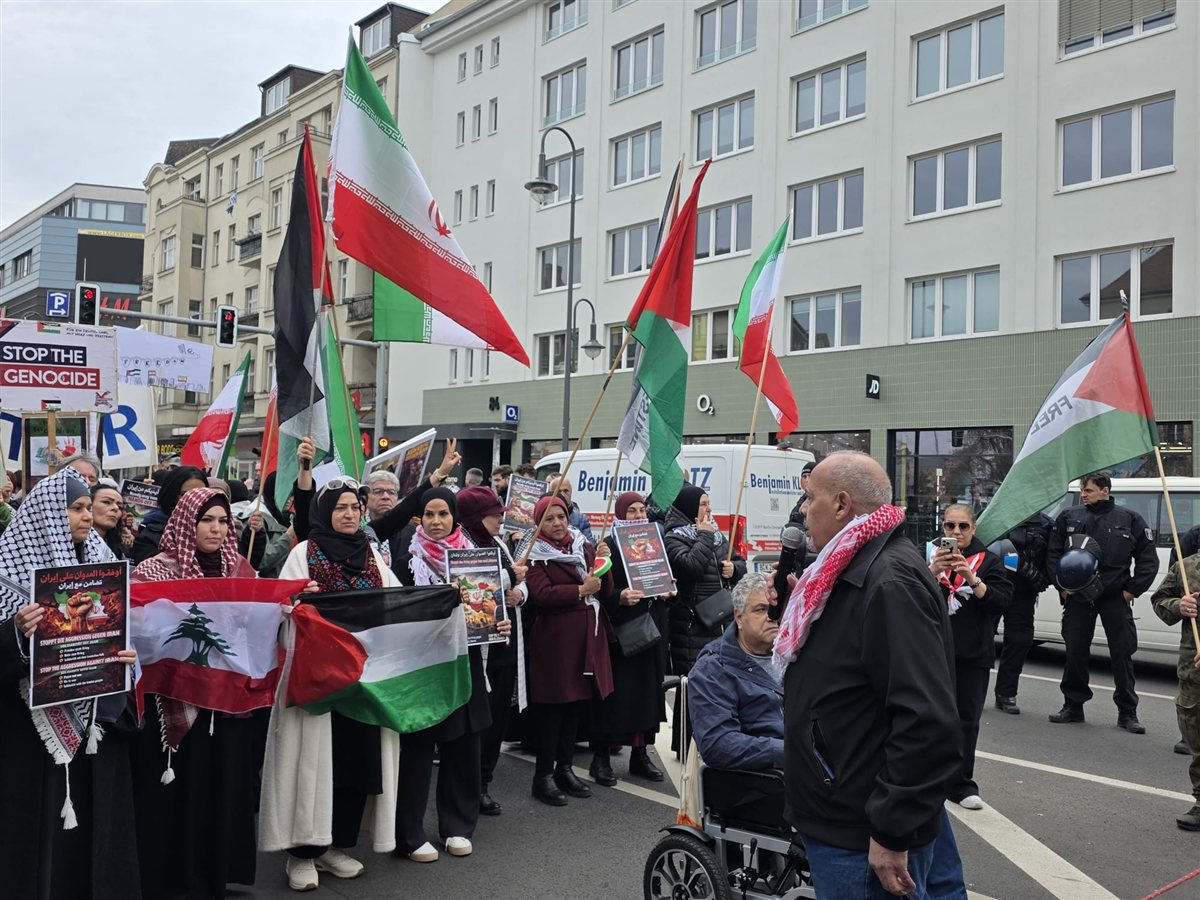 مظاهرة جماهيرية حاشدة في برلين تضامنا مع فلسطين وإيران ولبنان