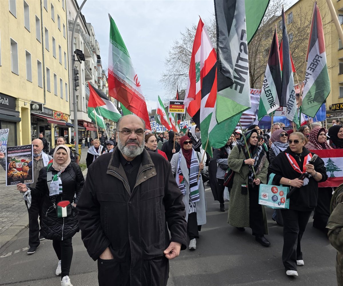 مظاهرة جماهيرية حاشدة في برلين تضامنا مع فلسطين وإيران ولبنان