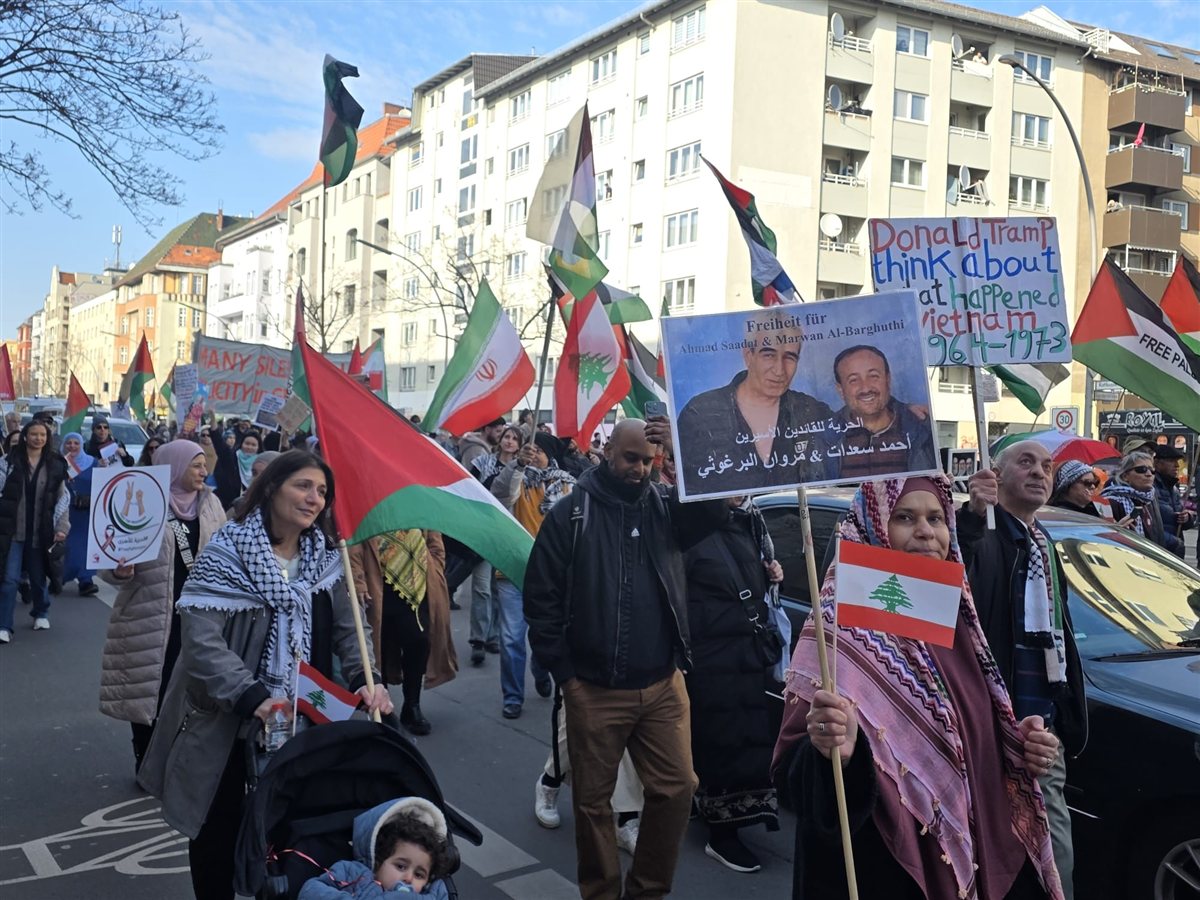 برلين: مظاهرة حاشدة رفضا للعدوان، ودفاعا عن حق الشعوب في الحرية والسيادة