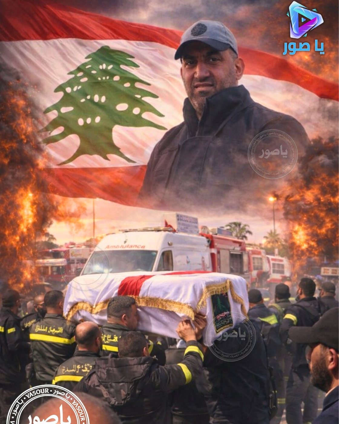 مدينة صيدا تستقبل على الاكتاف ابنها المسعف فهمي الشامي الذي ارتقى في استهداف على الكورنيش البحري للمدينة