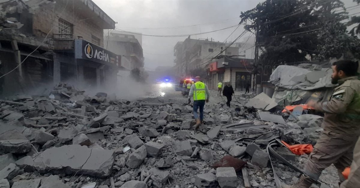 صور من الدمار في النبطية