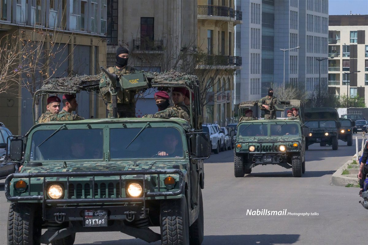 انتشار كثيف واجراءات مشددة للجيش في بيروت 5