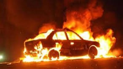 جنوباً: احتراق سيارة نتيجة احتكاك كهربائي