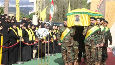حزب الله يُشيّع الشهيدعلى طريق القدس المجاهد علي محمد شلبي علامة في بلدة كفرملكي