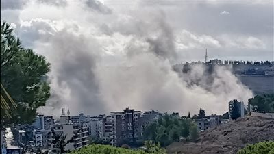 غارة إستهدفت مبنى في النبطية ودمرته بالكامل وأضرار لحقت بالنادي الحسيني والابنية المجاورة