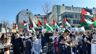 وقفة تضامنية حاشدة مع فلسطين في برلين