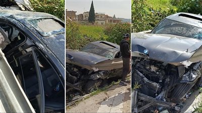 بالصور: إصابة أربعة أشخاص في حادث سير مروع على الاوتوستراد