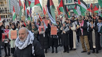 اللجنة الوطنية الفلسطينية الموحدة تقود وتنظم وقفة تضامن مع غزة
