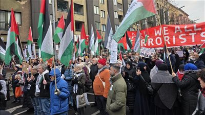 تظاهرة حاشدة في برلين بيوم التضامن العالمي دعماً لفلسطين ورفضاً للوصاية على غزة