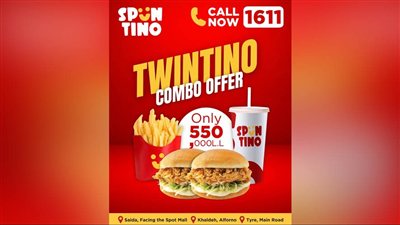 بس بـ 550,000 ل.ل عند SpÜntino.. عرض مميز وطعم غني ولا أروع!