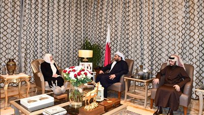 الوزير القطري د. الخليفي يستقبل بهيّة الحريري ونجلها نادر الحريري