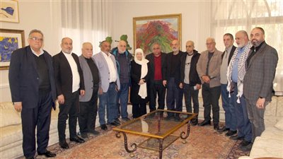 بهية الحريري تستقبل ماهر شبايطة مع وفد من فتح ومنظمة التحرير في منطقة صيدا