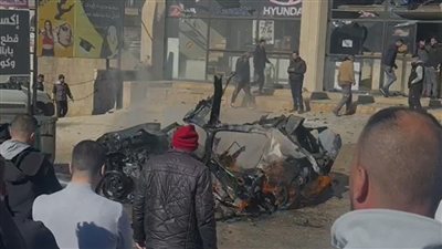 استهداف سيارة على اوتستراد زحلة