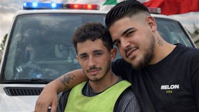 ارتقاء المسعفين مهدي مدني و يوسف زهره في استهداف سيارة اسعاف في ديرقانون راس العين