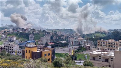 حزام ناري يلف مدينة النبطية ومحطيها