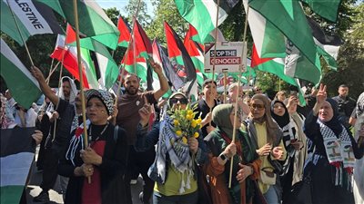 تظاهرة في برلين تضامنًا مع فلسطين ورفضًا للعدوان الإسرائيلي