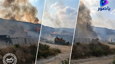 حريق كبير بين وادي الحجير وفرون إثر غارة جوية وبلدية فرون تناشد فرق الإطفاء التدخل